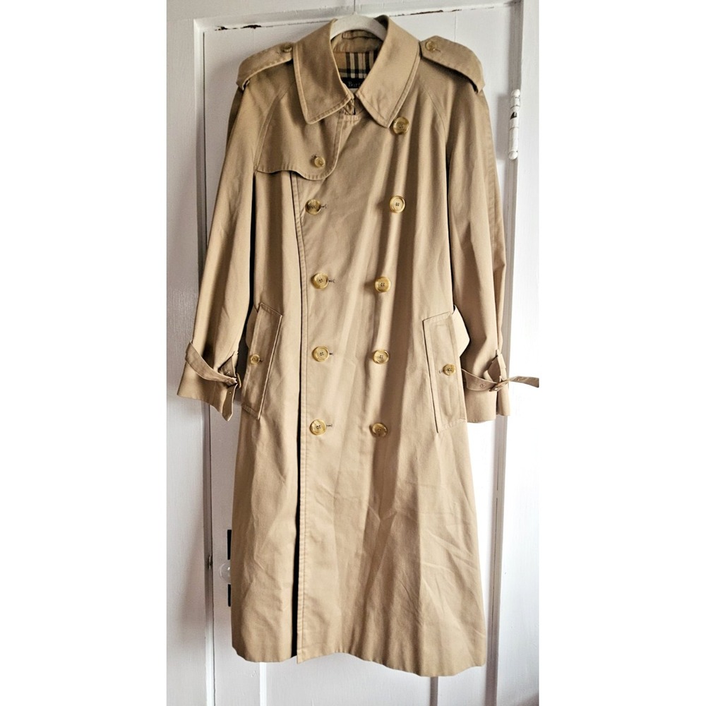 Vtg Burberrys.London Mens 46R double breasted epaulettes belted trench coat